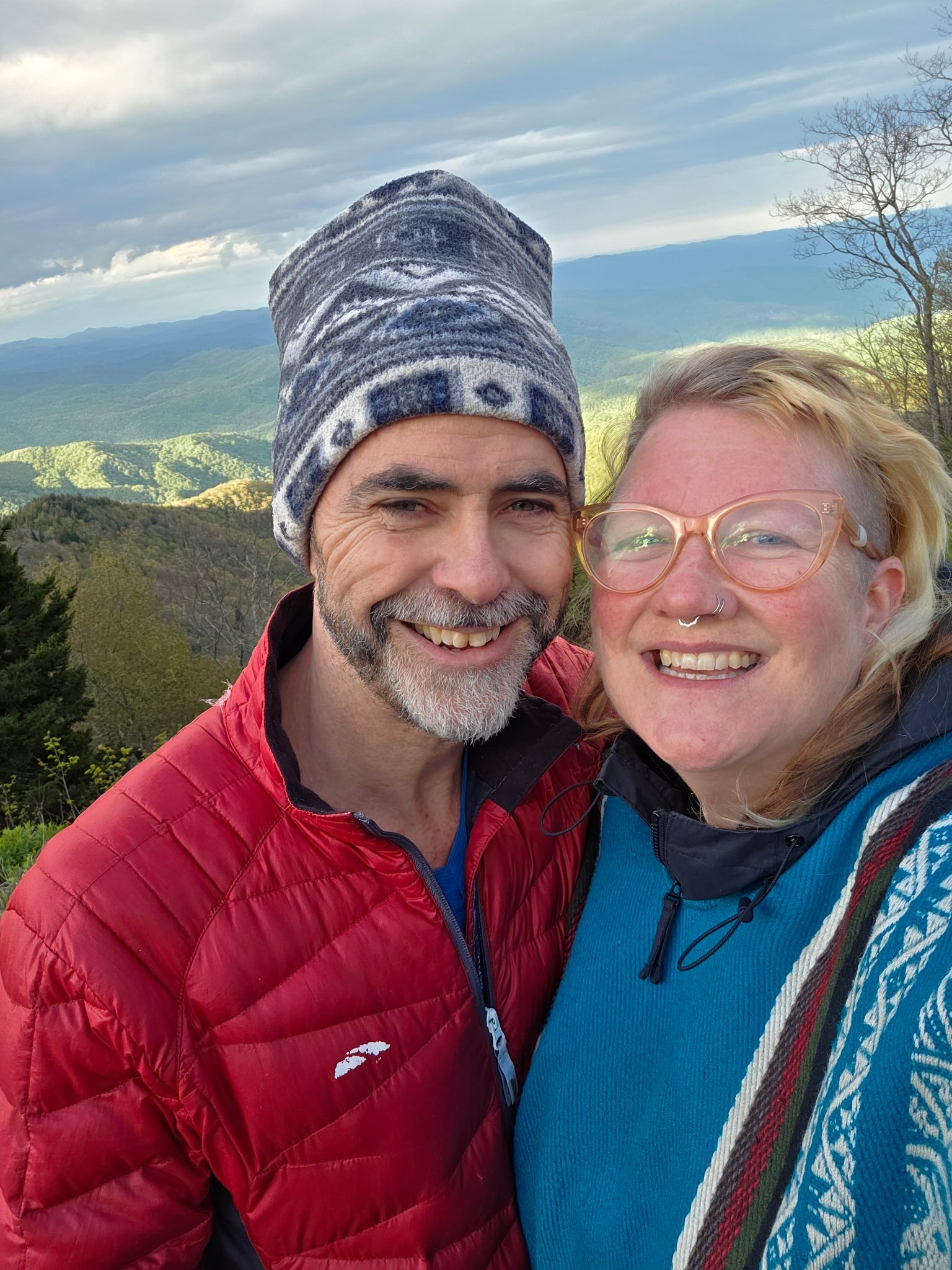 Brad and Sara together outdoors